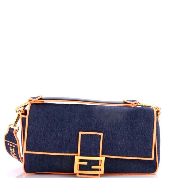Fendi Baguette Nm Bag Denim Large #243567F15B